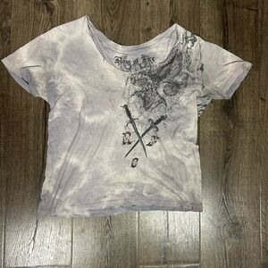 Ring of Fire Off the Shoulder Tee with Graphic Design